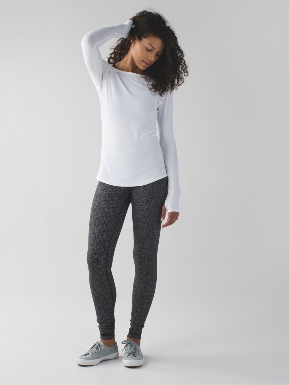 Lululemon Wunder Under Pant 6 Hi-Rise Giant Herringbone Black Heathered Yoga